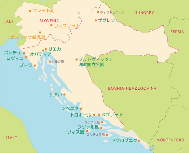 クロアチア地図