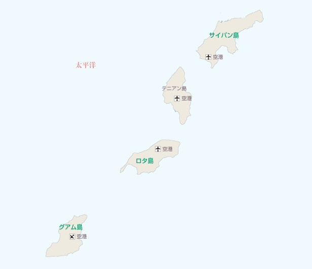 グアム・サイパン・ロタの地図