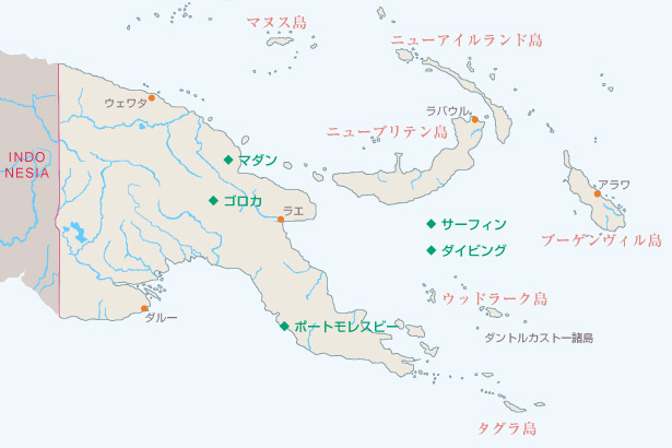 パプアニューギニア地図