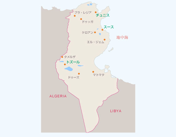 チュニジア地図